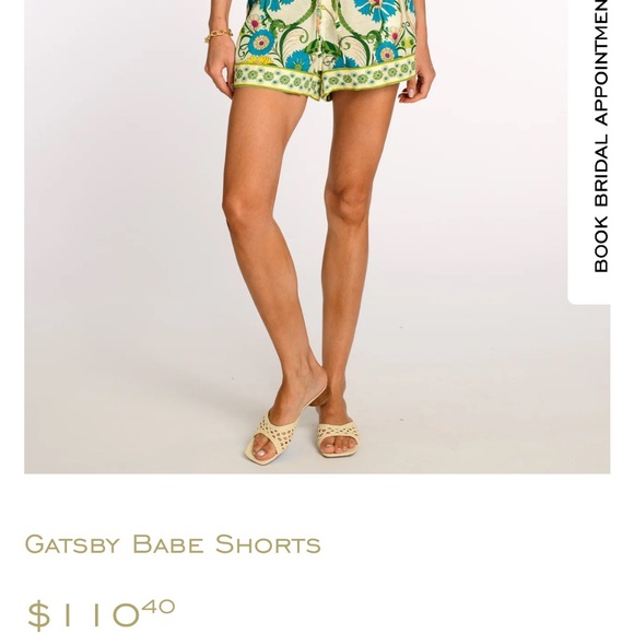 Elizabeth James High Waist Floral Shorts - Blue and Green - Picture 7 of 7